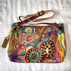 Hand Painted Leather Anuschka Hobo Bag